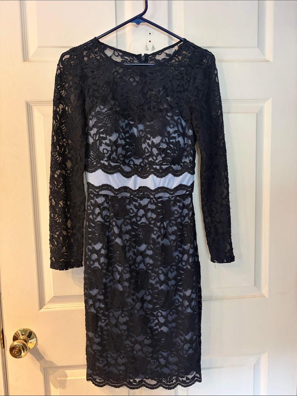 INC International Concepts Black Lace Long-Sleeve Sheath Dress